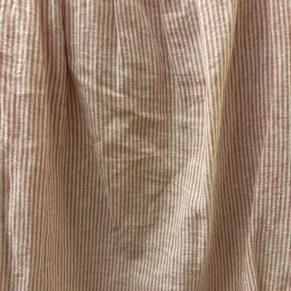 Women's Square Neck Linen Blend Striped Pink Shirt Size XS - Picture 4 of 5